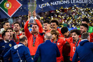 MUNICH, GERMANY - 8 Haziran 2025: Cristiano Ronaldo - UEFA Uluslar Ligi 2025, Allianz Arena 'da İspanya' ya karşı. 