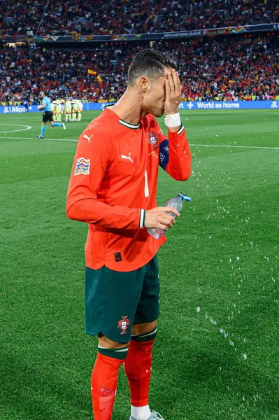 MUNICH, GERMANY - 8 Haziran 2025: Cristiano Ronaldo - UEFA Uluslar Ligi 2025, Allianz Arena 'da İspanya' ya karşı. 