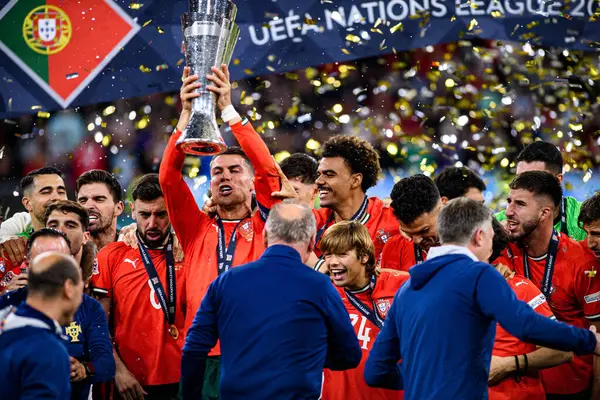 MUNICH, GERMANY - 8 Haziran 2025: Cristiano Ronaldo - UEFA Uluslar Ligi 2025, Allianz Arena 'da İspanya' ya karşı. 