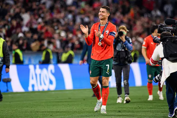 MUNICH, GERMANY - 8 Haziran 2025: Cristiano Ronaldo - UEFA Uluslar Ligi 2025, Allianz Arena 'da İspanya' ya karşı. 