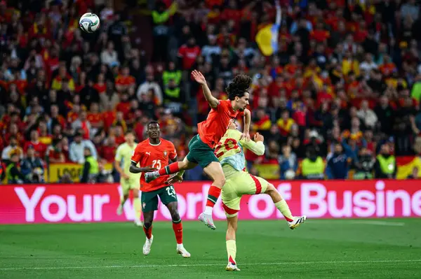 MUNICH, GERMANY - 8 HAZİRAN 2025 UEFA Uluslar Ligi 2025 Portekiz 'e karşı Allianz Arena' da oynanan final maçı.