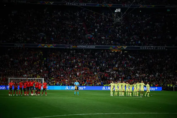 MUNICH, GERMANY - 8 Haziran 2025: Takımlar - UEFA Uluslar Ligi 2025, Allianz Arena 'da İspanya' ya karşı. 