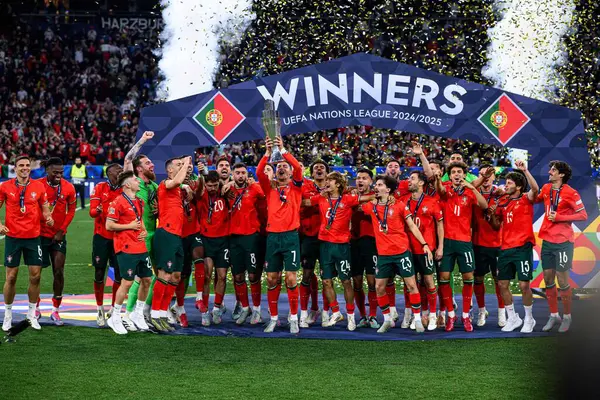 MUNICH, GERMANY - 9 Haziran 2025: Cristiano Ronaldo - UEFA Uluslar Ligi 2025, Allianz Arena 'da İspanya' ya karşı. 