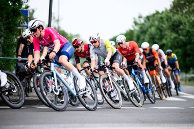 Kolonya, Almanya - 9 Haziran 2025 Köln klasiği. Almanya Şampiyonası ve Avrupa Kupası 2025 Bisiklet Yarışması