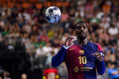 COLOGNE, GERMANY - 14 Haziran 2025: Dika Mem - Kamyon İzcisi 24 EHF FINAL4 Barca-SC Magdeburg maçı Lanxess Arena 'da.