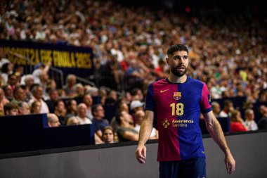 COLOGNE, GERMANY - 14 HAZİRAN 2025: Blaz Janc - Kamyon İzcisi 24 EHF FINAL4 Barca-SC Magdeburg maçı Lanxess Arena 'da.