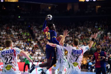 COLOGNE, GERMANY - 14 Haziran 2025: Dika Mem - Kamyon İzcisi 24 EHF FINAL4 Barca-SC Magdeburg maçı Lanxess Arena 'da.