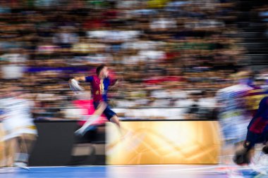 COLOGNE, GERMANY - 14 HAZİRAN 2025: - Kamyon İzcisi 24 EHF FINAL4 Barca-SC Magdeburg maçı Lanxess Arena 'da.