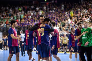 COLOGNE, GERMANY - 14 HAZİRAN 2025: Umutsuzluk - Kamyon İzcisi 24 EHF FINAL4 Barca-SC Magdeburg maçı Lanxess Arena 'da.
