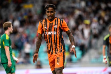 LJUBLJANA, SLOVENIA - 10 Temmuz 2025: Kevin - UEFA Avrupa Ligi FC Shakhtar Donetsk - Stadion Stozice 'de İlves maçında.