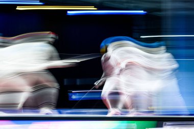 ESSEN, GERMANY - 17 Temmuz 2025: Anna MAKSYMENKO - Eskrim, Ren-Ruhr 2025 FISU Dünya Üniversite Oyunları Messe 'de.