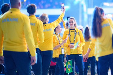 DUISBURG, Almanya - 16 Temmuz 2025: Schauinsland-Reisen-Arena 'da Ren-Ruhr 2025 FISU Dünya Üniversite Oyunları.