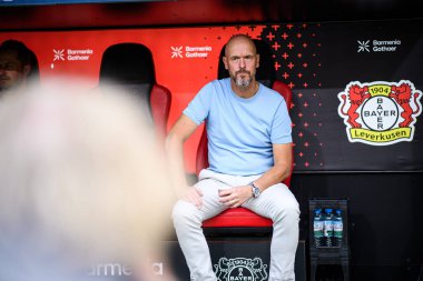 LEVERKUSEN, GERMANY - 5 AĞUSTOS, 2025: Erik 10 HAG - Bayer 04 Leverkusen Pisa SC 'ye karşı.