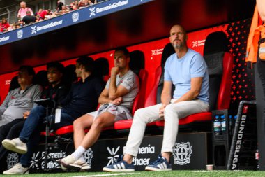 LEVERKUSEN, GERMANY - 5 AĞUSTOS, 2025: Erik 10 HAG - Bayer 04 Leverkusen Pisa SC 'ye karşı.