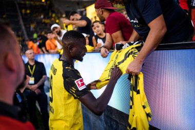 DORTMUND, GERMANY - 10 AĞUSTOS, 2025: Serhou Guirassy - Sezon öncesi maç SiGNAL IDUNA PARK 'ta Borussia Dortmund Juventus' a karşı.