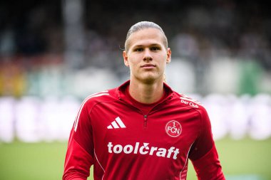 MUENSTER, ALMANY - 22 AĞUSTOS, 2025: Artem Stepanov, 2.Bundesliga SC Preussen Munster 1 futbol karşılaşması. FC Nurnberg LVM-Preussenstadion 'da