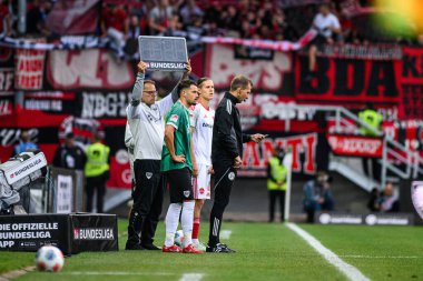 MUENSTER, ALMANY - 22 AĞUSTOS, 2025: Artem Stepanov, 2.Bundesliga SC Preussen Munster 1 futbol karşılaşması. FC Nurnberg LVM-Preussenstadion 'da