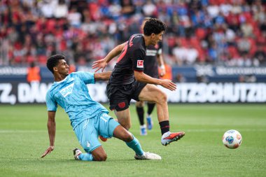 LEVERKUSEN, GERMANY - 23 AĞUSTOS, 2025: - Bundesliga FC Bayer 04 Leverkusen-TSG 1899 Hoffenheim maçı Bayena 'da.