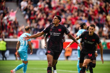 LEVERKUSEN, GERMANY - 23 AUGust, 2025: Jarell Quansah, gol - Bundesliga FC Bayer 04 Leverkusen maçı TSG 1899 Hoffenheim at Bayarena. 