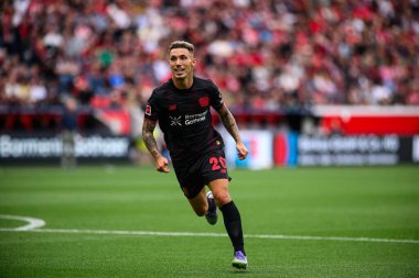 LEVERKUSEN, GERMANY - 23 AUGust, 2025: Alejandro Grimaldo - Bundesliga FC Bayer 04 Leverkusen-TSG 1899 Hoffenheim maçı Bayarena 'da. 