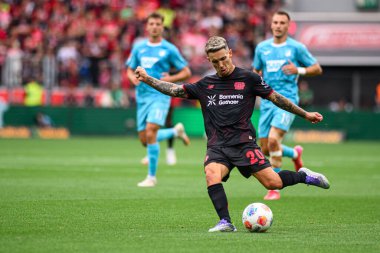 LEVERKUSEN, GERMANY - 23 AUGust, 2025: Alejandro Grimaldo - Bundesliga FC Bayer 04 Leverkusen-TSG 1899 Hoffenheim maçı Bayarena 'da. 