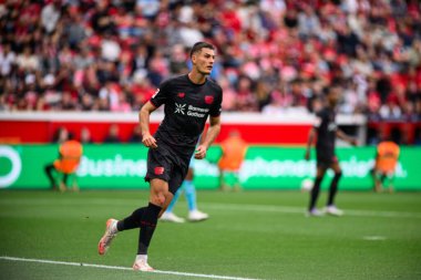 LEVERKUSEN, GERMANY - 23 AĞUSTOS, 2025: - Bundesliga FC Bayer 04 Leverkusen-TSG 1899 Hoffenheim maçı Bayena 'da.
