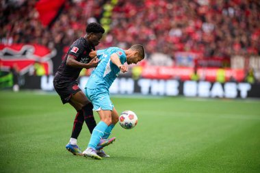 LEVERKUSEN, GERMANY - 23 AUGust, 2025: Nathan Tella, Andrej Kramaric - Bundesliga FC Bayer 04 Leverkusen maçı TSG 1899 Hoffenheim at Bayarena. 
