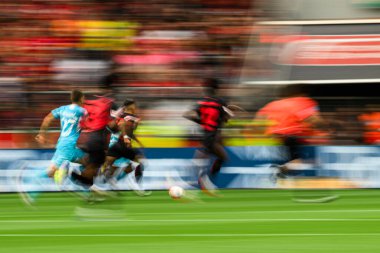 LEVERKUSEN, GERMANY - 23 AĞUSTOS, 2025: - Bundesliga FC Bayer 04 Leverkusen-TSG 1899 Hoffenheim maçı Bayena 'da.