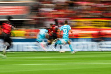 LEVERKUSEN, GERMANY - 23 AĞUSTOS, 2025: - Bundesliga FC Bayer 04 Leverkusen-TSG 1899 Hoffenheim maçı Bayena 'da.