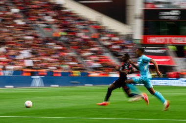 LEVERKUSEN, GERMANY - 23 AĞUSTOS, 2025: - Bundesliga FC Bayer 04 Leverkusen-TSG 1899 Hoffenheim maçı Bayena 'da.