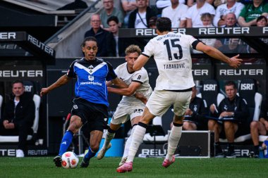MOENCHENGLADBACH, GERMANY - 24 AĞUSTOS, 2025: Yussuf Poulsen - Bundesliga Borussia Moenchengladbach - Borussia Park 'ta Hamburger SV' ye karşı futbol maçı.