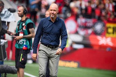 LEVERKUSEN, GERMANY - 23 AUGust, 2025: Erik on Hag - Bundesliga FC Bayer 04 Leverkusen-TSG 1899 Hoffenheim maçı Bayarena 'da. 