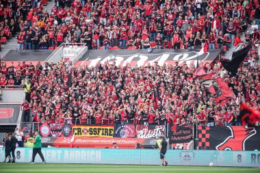 LEVERKUSEN, GERMANY - 23 AĞUSTOS, 2025: - Bundesliga FC Bayer 04 Leverkusen-TSG 1899 Hoffenheim maçı Bayena 'da. 