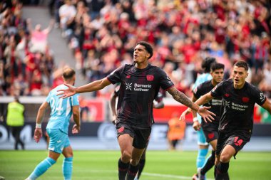 LEVERKUSEN, GERMANY - 23 AUGust, 2025: Jarell Quansah, gol - Bundesliga FC Bayer 04 Leverkusen maçı TSG 1899 Hoffenheim at Bayarena. 