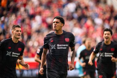 LEVERKUSEN, GERMANY - 23 AUGust, 2025: Jarell Quansah, gol - Bundesliga FC Bayer 04 Leverkusen maçı TSG 1899 Hoffenheim at Bayarena. 