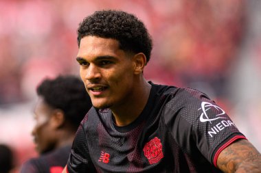 LEVERKUSEN, GERMANY - 23 AUGust, 2025: Jarell Quansah, gol - Bundesliga FC Bayer 04 Leverkusen maçı TSG 1899 Hoffenheim at Bayarena. 
