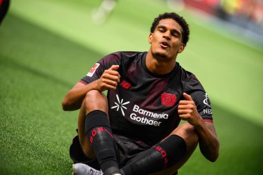 LEVERKUSEN, GERMANY - 23 AUGust, 2025: Jarell Quansah, gol - Bundesliga FC Bayer 04 Leverkusen maçı TSG 1899 Hoffenheim at Bayarena. 