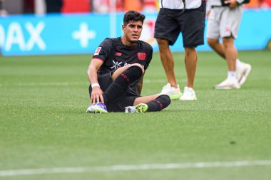 LEVERKUSEN, GERMANY - 23 AĞUSTOS, 2025: Piero Hincapie - Bundesliga FC Bayer 04 Leverkusen-TSG 1899 Hoffenheim maçı Bayarena 'da. 
