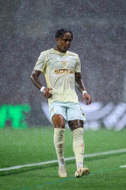 GENEVE, SWitzERLAND - 28 AĞUSTOS, 2025: Kevin - UEFA Avrupa Konferans Ligi Servette FC, Shakhtar Donetsk 'e karşı Cenevre Stadyumu.