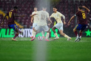 GENEVE, SWitzERLAND - 28 AUGust, 2025: Georgiy Sudakov, Marlon Gomes, Timothe Cognat, Lamine Fomba - UEFA Avrupa Konferans Ligi Servette FC 'ye karşı Cenevre Stadyumu' nda oynanan maç.