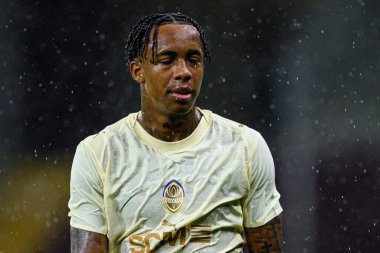 GENEVE, SWitzERLAND - 28 AĞUSTOS, 2025: Kevin - UEFA Avrupa Konferans Ligi Servette FC, Shakhtar Donetsk 'e karşı Cenevre Stadyumu.