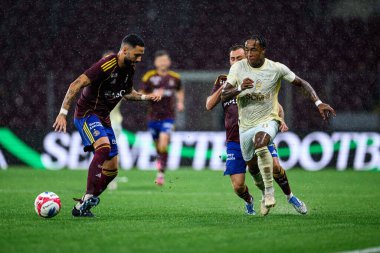 GENEVE, SWitzERLAND - 28 AĞUSTOS, 2025: Kevin - UEFA Avrupa Konferans Ligi Servette FC, Shakhtar Donetsk 'e karşı Cenevre Stadyumu.