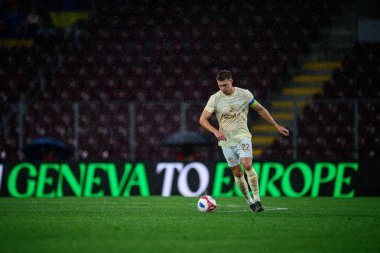 GENEVE, SWitzERLAND - 28 AĞUSTOS, 2025: Mykola Matviyenko - UEFA Avrupa Konferans Ligi Servette FC - Shakhtar Donetsk 'e karşı Cenevre Stadyumu.