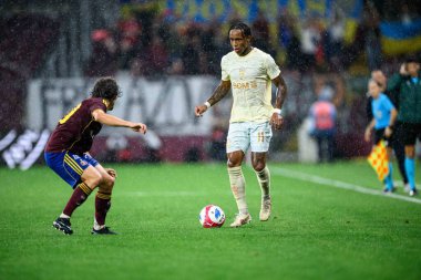 GENEVE, SWitzERLAND - 28 AĞUSTOS, 2025: Kevin - UEFA Avrupa Konferans Ligi Servette FC, Shakhtar Donetsk 'e karşı Cenevre Stadyumu.