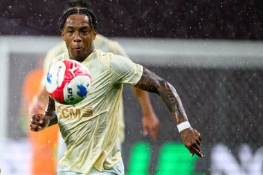 GENEVE, SWitzERLAND - 28 AĞUSTOS, 2025: Kevin - UEFA Avrupa Konferans Ligi Servette FC, Shakhtar Donetsk 'e karşı Cenevre Stadyumu.