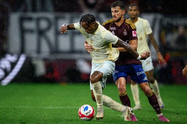 GENEVE, SWitzERLAND - 28 AĞUSTOS, 2025: Kevin - UEFA Avrupa Konferans Ligi Servette FC, Shakhtar Donetsk 'e karşı Cenevre Stadyumu.