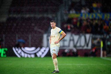 GENEVE, SWitzERLAND - 28 AĞUSTOS, 2025: Mykola Matviyenko - UEFA Avrupa Konferans Ligi Servette FC - Shakhtar Donetsk 'e karşı Cenevre Stadyumu.
