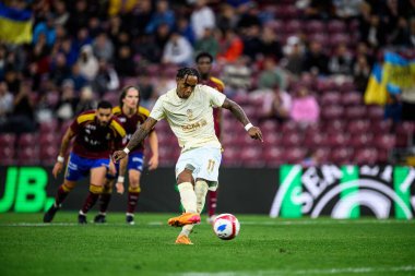 GENEVE, SWitzERLAND - 28 AĞUSTOS, 2025: Kevin - UEFA Avrupa Konferans Ligi Servette FC, Shakhtar Donetsk 'e karşı Cenevre Stadyumu.