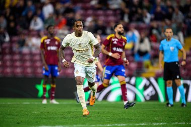 GENEVE, SWitzERLAND - 28 AĞUSTOS, 2025: Kevin - UEFA Avrupa Konferans Ligi Servette FC, Shakhtar Donetsk 'e karşı Cenevre Stadyumu.