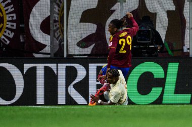 GENEVE, SWitzERLAND - 28 AĞUSTOS, 2025: Kevin, Keyan Varela - UEFA Avrupa Konferans Ligi Servette FC - Shakhtar Donetsk 'e karşı Cenevre Stadyumu.